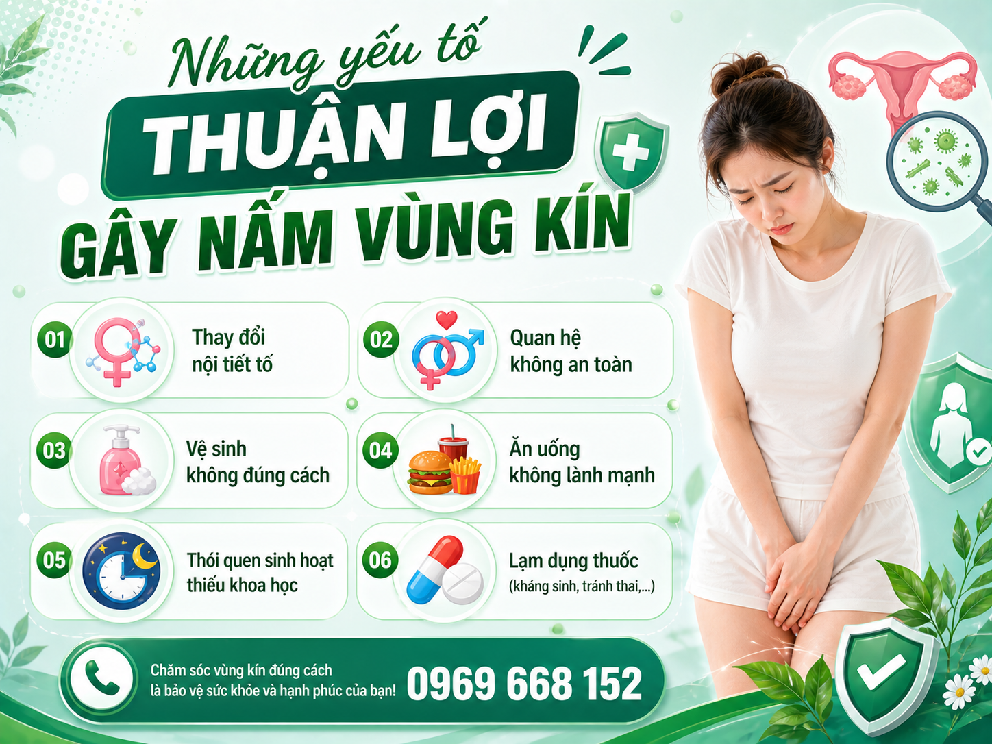 BỊ NẤM VÙNG KÍN: DẤU HIỆU VÀ NGUYÊN NHÂN 3 Những yếu tố thuận lợi gây nấm vùng kín