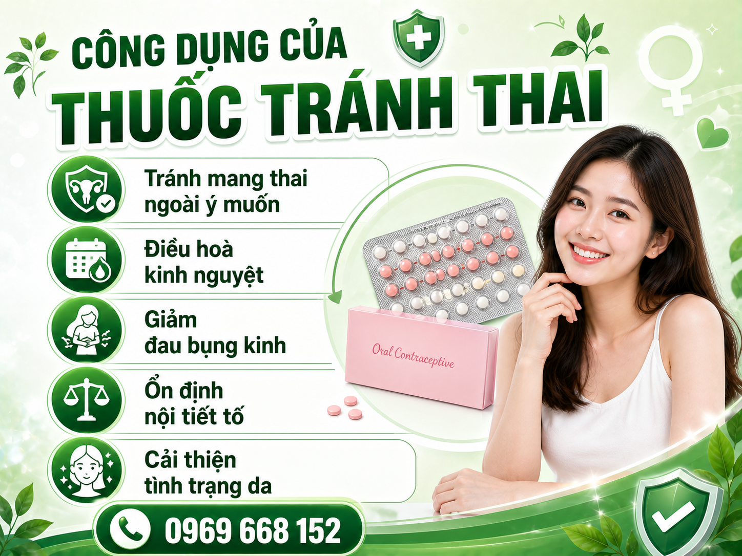 TÌM HIỂU THUỐC TRÁNH THAI YASMIN 2 Công dụng của thuốc tránh thai Yasmin