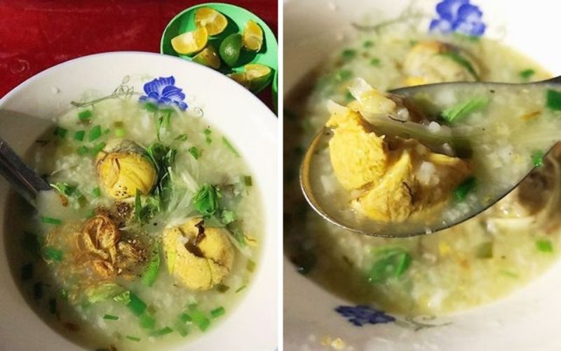 chao trung vit lon dau