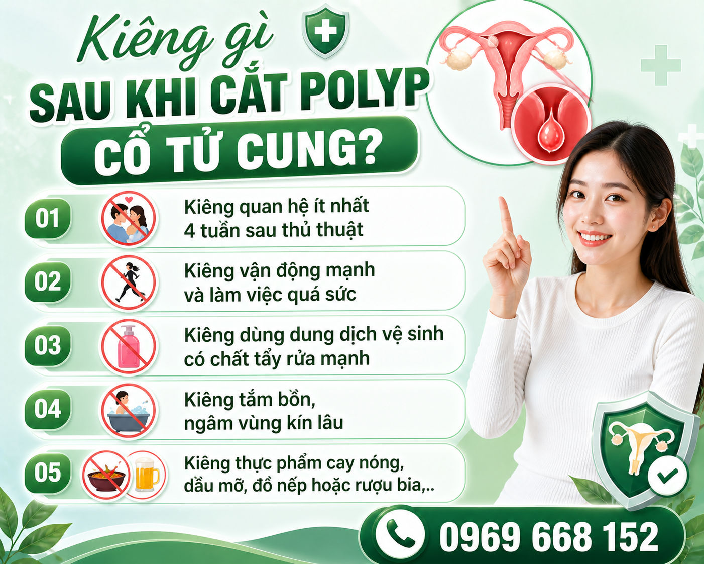 CẮT POLYP CỔ TỬ CUNG LÀ GÌ: KHI NÀO CẦN THỰC HIỆN ? 5 Kiêng cữ đầy đủ sau khi cắt polyp cổ tử cung